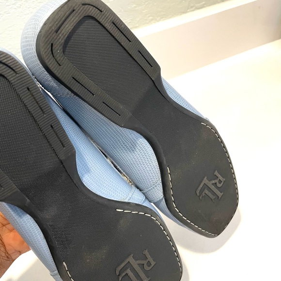Ralph Lauren Light Blue Margaret Leather Loafers - Picture 5 of 11